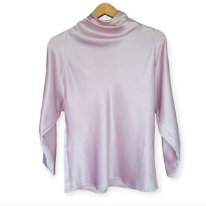 Vintage 80s Anne Klein Ballet Pink Satin Effect Blouse size small